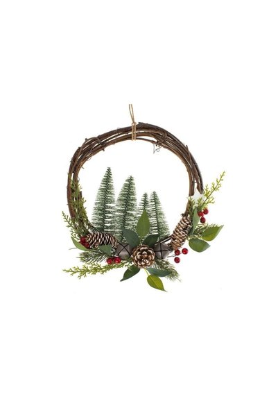 Jumbo Coronita Decorativa de Craciun Brazi Conuri Clopote Berries Ø33cm