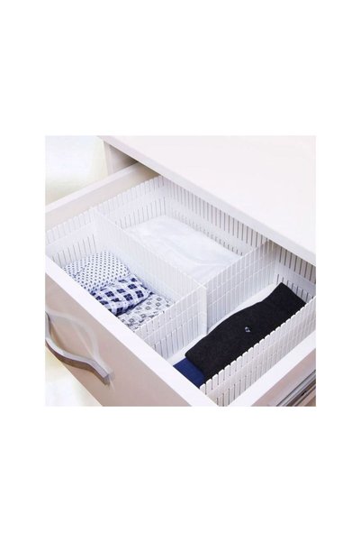 Jumbo Separatoare din Plastic Alb pentru Sertare 40x9cm - 4buc