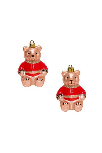 Jumbo Set Ornamente de Craciun Ursi Roşii Glitter 8.5cm - 2buc