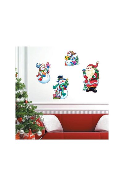 Jumbo Autocolante Decorative de Craciun Figurine Colorate & Mos Craciun 27,5x...