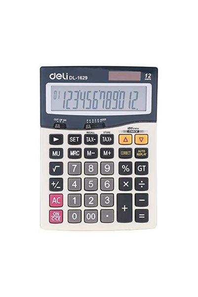 Deli آلة حاسبة للضرائب بـ 120 خطوة مع شاشة LCD واضحة