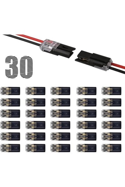 TERRIFI Low Voltage Wire Connectors 30 Pcs, 2 Pin Solderless Quick Splice Ter...