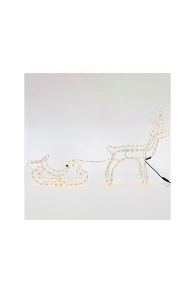 Jumbo Figurina Decorativa Ren cu Sanie & Lumina de Craciun 2.2m