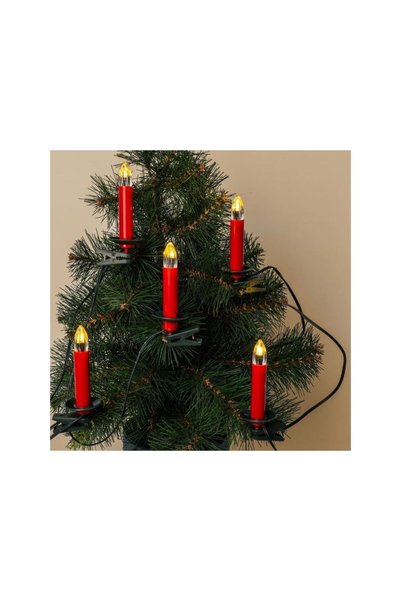 Jumbo Instalatie de Lumini cu 20 de Becuri LED Lumanari Rosii cu Clips de Int...