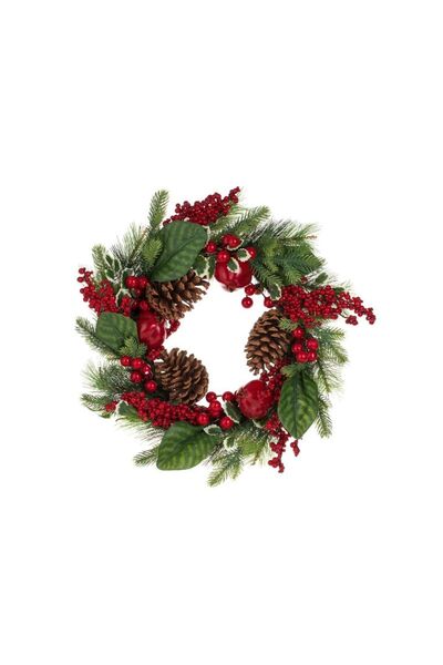 Jumbo Coronita Decorativa de Craciun cu Pomusoare Rodii Conuri 50cm