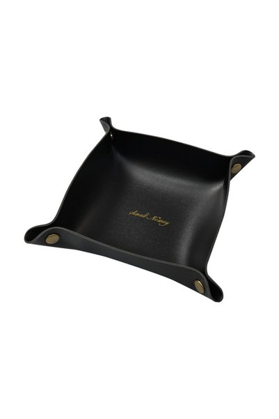 Choice 18x18cm black Nordic Style Leather Storage Tray Desktop Organizer For ...