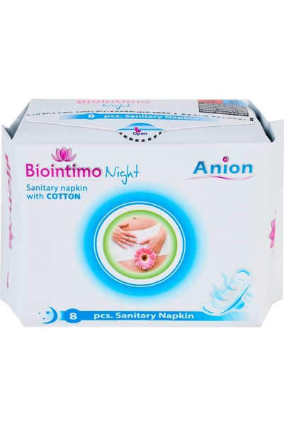 Biointimo Absorbante de noapte cu anioni, 8 buc