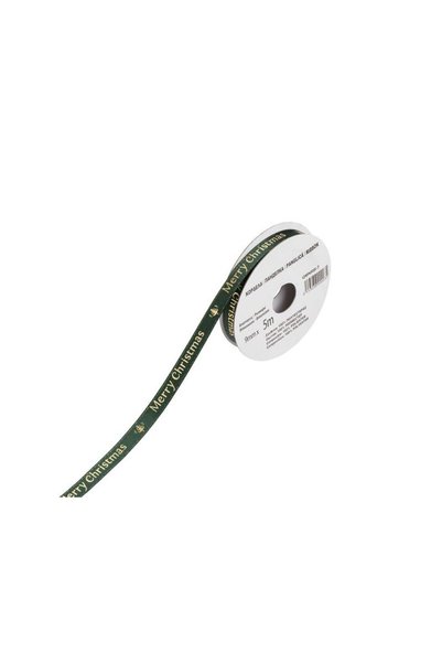 Jumbo Panglica Decorativa Brad de Craciun Verde Aurie Brad "Merry Christmas" ...