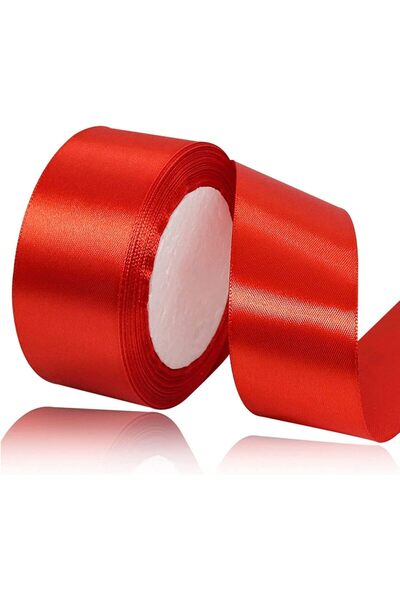 Generic Red Satin Ribbon - [38mm x 25yd] Fabric Polyester Ribbon for Gifts Wr...
