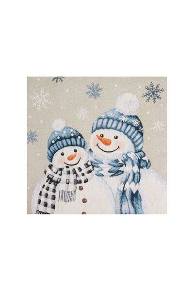 Jumbo Fata de Perna Decorativa de Craciun cu Om de Zapada Brodat 40x40cm