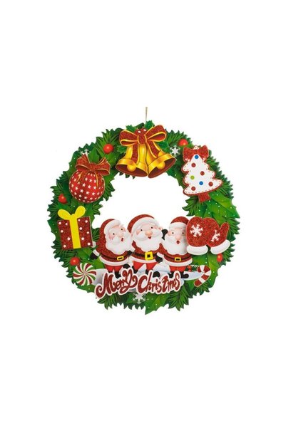 Jumbo Decoratiune Suspendabila de Craciun Coronita cu Figurine & Glitter 39x40cm