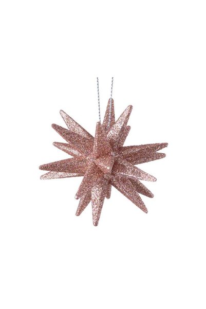 Jumbo Ornament Brad de Craciun Fulg 3D Roz Glitter 6cm
