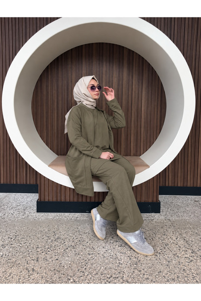 AYSUN AYDEMİR Alt Üst İkili F Zippered Pocket I Daily Hijab Tracksuit Set