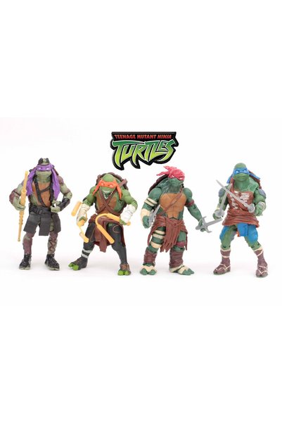 BANDAI 4pcs-C Teenage Mutant Ninja Turtles Collectible Figure Set Series Movi...