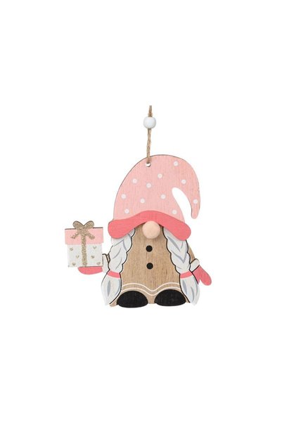 Jumbo Ornamend Brad de Craciun Gnome cu Cadou 12cm
