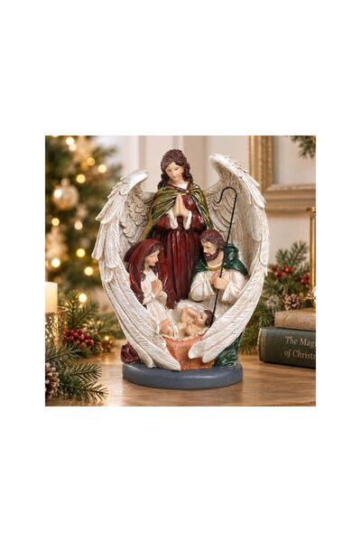 Jumbo Iesle de Craciun din Polirasina cu Aripi de Inger 23x13x29cm