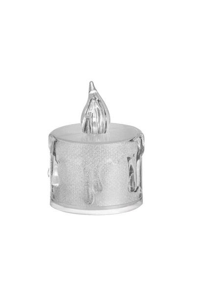 Jumbo Lumanare Decorativa Transparenta cu Model Picaturi Frosty Baterii & LED...