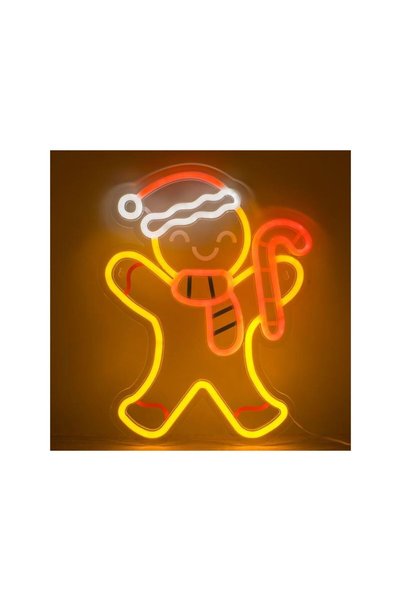 Jumbo Figurina Om de Turta Dulce cu LED Neon 31.5x40cm