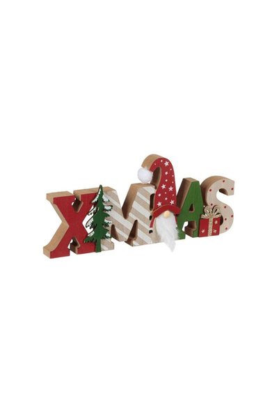 Jumbo Decoratiune de Craciun din Lemn Xmas Gnome 25.5cm