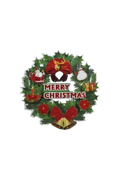 Jumbo 3D Merry Christmas Wreath Sticker - 30cm