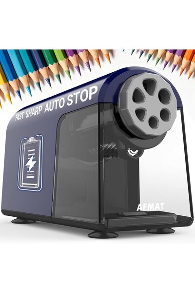 Generic Electric Pencil Sharpener Heavy Duty, 6 Holes, Cordless & Rechargeabl...