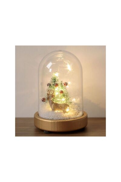 Jumbo Cupola Decorativa de Craciun cu Ren & LED Ø10x14cm