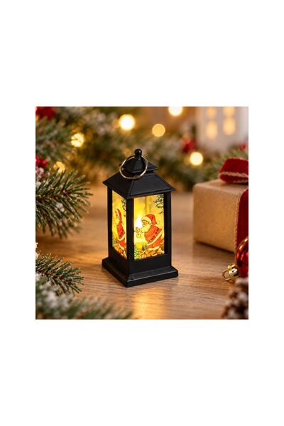 Jumbo Decoratiune de Craciun Felinar cu Lumanare LED Mos Craciun 4x4x9cm
