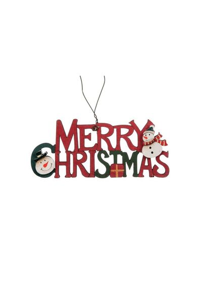 Jumbo Ornament Brad de Craciun Vintage Tablita din Lemn ”Merry Christmas” 13cm