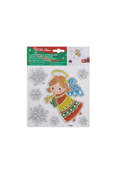Jumbo Autocolante Decorative de Craciun Ingeras Fulgi 18x23cm