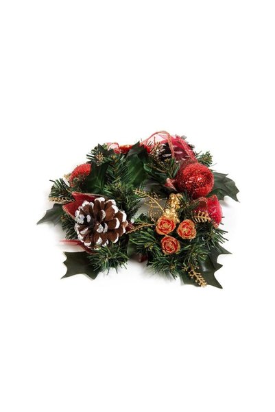 Jumbo Inel Decorativ de Craciun Pomusoare Rosii Conuri Flori pentru Lumanare ...