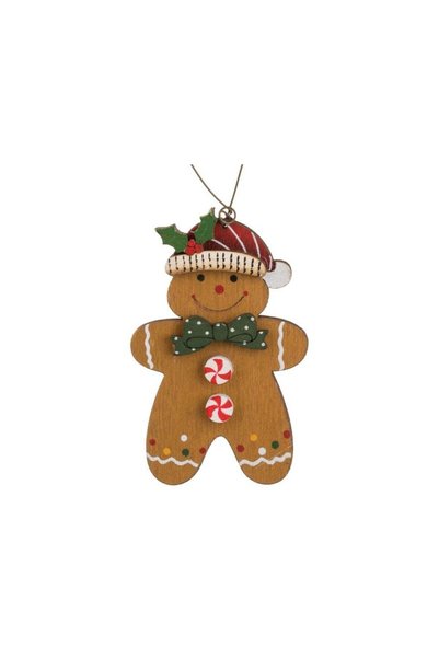 Jumbo Ornament Brad de Craciun Vintage Omulet Tarta Dulce de Lemn 8cm