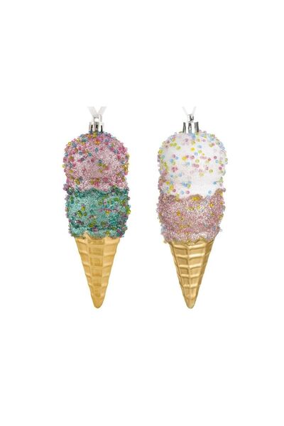 Jumbo Ornament Brad de Craciun Cornet de Inghetata 3D Colorat 15cm
