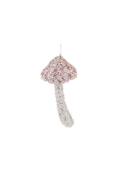 Jumbo Ornament Brad de Craciun Ciupercuta Roz Tinsel Margele & Paiete 7x7x16cm