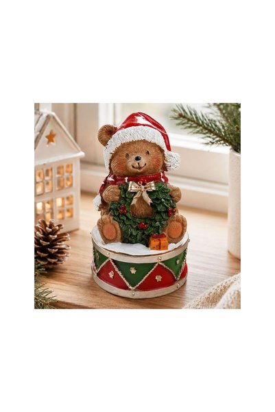 Jumbo Ursulet Decorativ de Craciun pe Toba 14cm