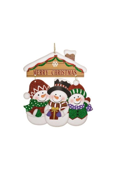Jumbo Decoratiune Suspendabila de Craciun Oameni de Zapada cu Glitter 23x26cm