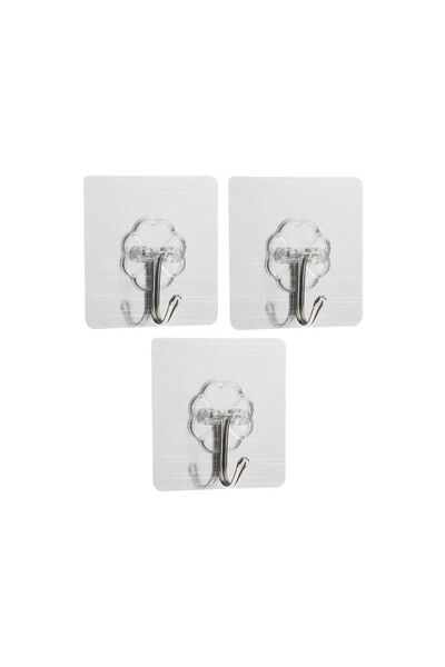 Jumbo Carlige Autocoloante Argintii cu Model Floare 6x6cm - 3buc