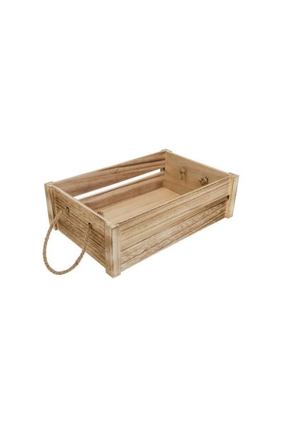 Jumbo Lada Decorativa din Lemn de Culoare Naturala cu Manere din Sfoara 40x27...