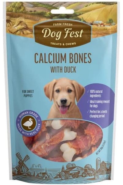Dog Fest Calcium bone with duck for puppies from (90 grams)