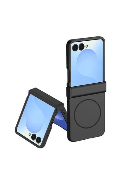 bbtech Samsung Galaxy Z Flip 7 ile Uyumlu MagSafe Özellikli Ekran Koruyuculu PC Kılıf