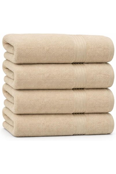 Generic Bath Towel Set (4 Pack, 70 X 140 cm) - 600 GSM 100% Combed Cotton Qui...