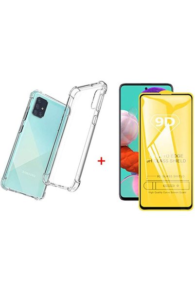Generic Clear Case with Screen Protector for Samsung Galaxy A71 4G / 5G,Tempe...