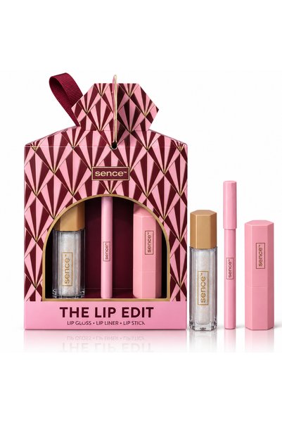 SENCE Set cadou machiaj buze cu 3 produse, The Lip Edit, Lip Gloss, Lip Liner...