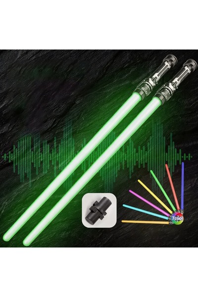 Choice Colorful 2PCS 2 in 1 Telescopic Glow Light Sword 7 Color Changing Flas...