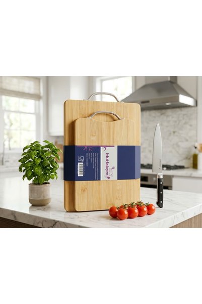MUTFAKÇIM Wooden Kitchen Utensil / Bamboo Cutting Board (Set of Two)