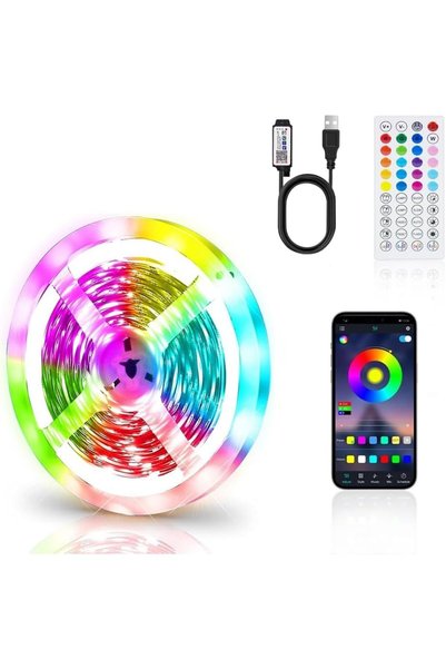 PSTAR شريط إضاءة LED بطول 1 متر/3.28 قدم، تحكم ذكي عبر التطبيق وجهاز التحكم ع...