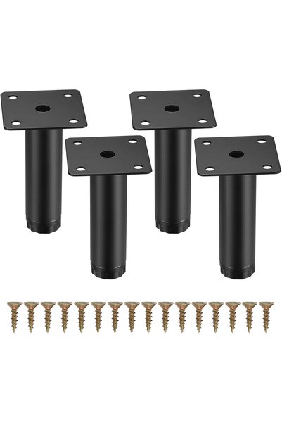Generic 4 Pcs Furniture Legs, Metal Cabinet Legs, 3 inches/8 cm Adjustable Fu...
