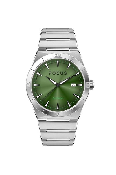 Focus ساعة يد رجالية حصرية بهيكل فولاذي وحزام بآلية يابانية، مقاومة للماء حتى...