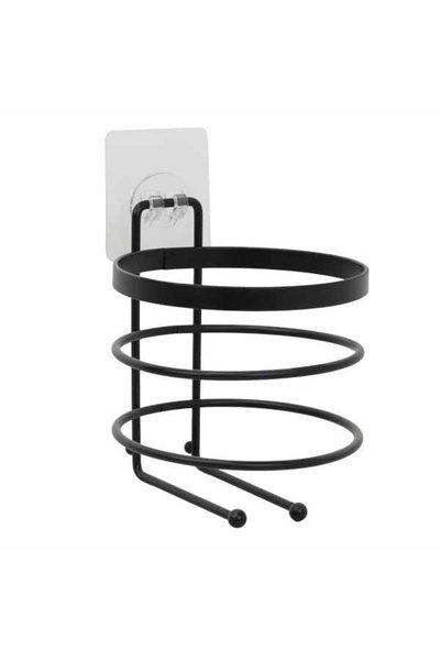 FRANDIS Suport pentru uscător de păr, Frandis, 11x11x13 cm, metal negru, inst...