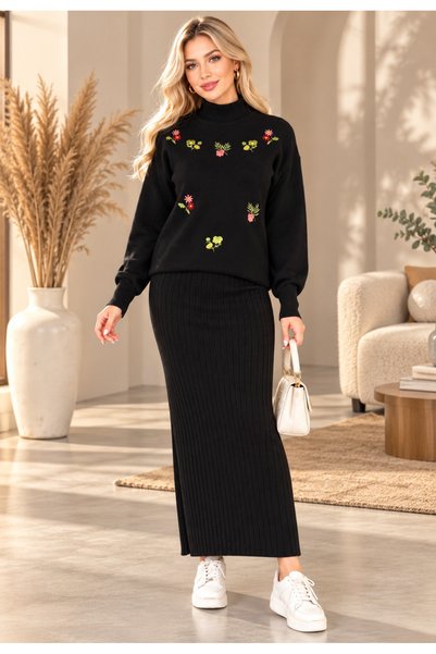 semela New Season Women's Crop Flower Embroidered Blouse with Straps, Terry F...