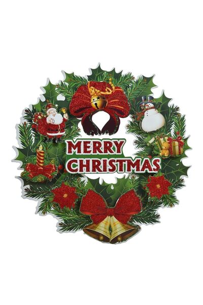 OEM 3D Merry Christmas Wreath Sticker - 30cm